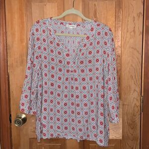 3/4 Sleeve Print Dress Shirt